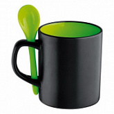 Кружка с ложечкой 300мл 8740409 Black/Green