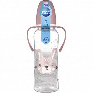 Бутылочка для кормления Canpol babies CUTE ANIMALS с ручками и узким горлышком 250 мл., 12 мес.+ (11/845) pink new