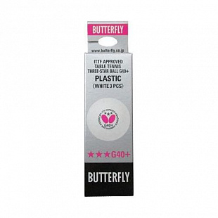 Мячи для настольного тенниса Butterfly 3*** G40+ White
