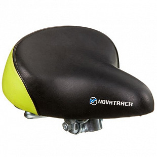 Седло Novatrack детское широкое с пружинами black/green КЛ98744