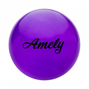 Мяч для художественной гимнастики Amely с блестками AGB-101 15 см purple