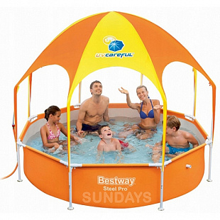 Каркасный бассейн с навесом Bestway Steel Pro UV Careful 244x51см 56432 