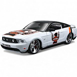 Масштабная модель автомобиля Maisto 1:24 Форд Мустанг GT серии Харлей Дэвидсон (32170) white