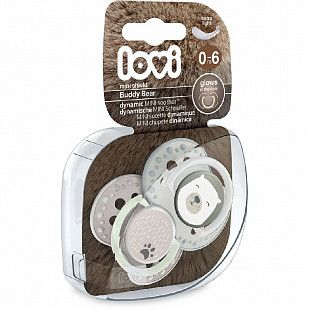 Пустышка силиконовая 0-3 мес. симметричной формы, динамическая LOVI Buddy Bear (22/863_new) 2 шт.