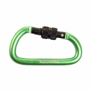 Карабин сувенирный Naturehike D Shape 8 см с муфтой Green