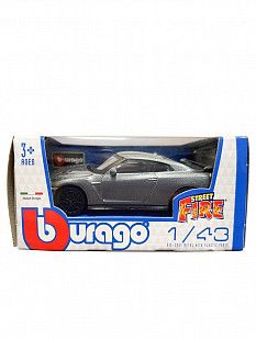 Машинка Bburago 1:43 Nissan GT-R (18-30000/18-30135) metallic silver