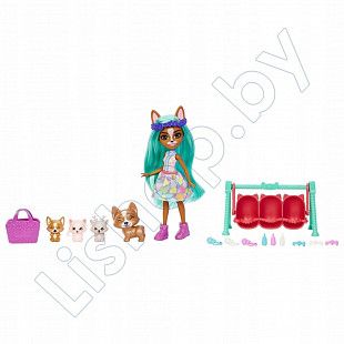 Игровой набор Enchantimals Друзья малыши Корги Криция (HLK83 HLK86)