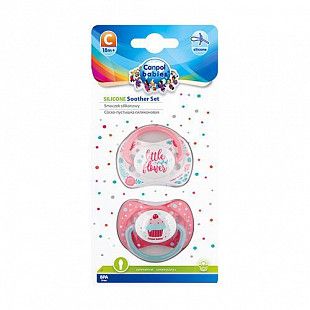 Пустышка Canpol babies Wild Nature Силиконовая Симметричная 18+ мес., 2 шт. (23/956) coral