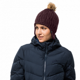 Шапка женская Jack Wolfskin Stormlock Braid Cap Women burgundy