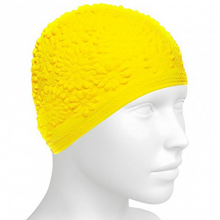 Шапочка для бассейна (плавания) женская Mad Wave Hawaii Chrysant yellow