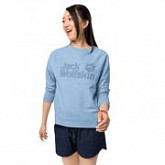 Пуловер женский Jack Wolfskin Logo Sweatshirt W ice blue