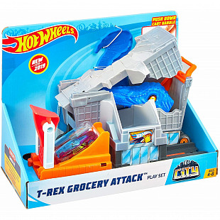 Игровой набор Hot Wheels City "T-Rex Grocery Attack" (FNB05 GBF92)