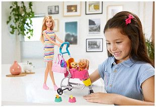 Кукла Barbie Прогулка со щенками GHV91 GHV92