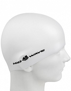 Шапочка для бассейна (плавания) взрослая Mad Wave Intensive Big white