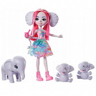 Игровой набор Enchantimals Эсмеральда Элефант и её друзья слоники (GTM30)
