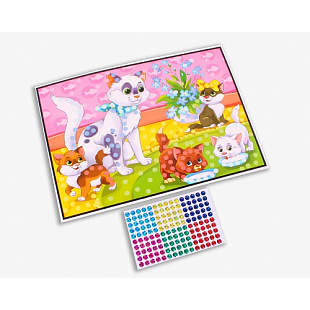 Мозаика гелевая Рыжий Кот Кошка и котята М-8812