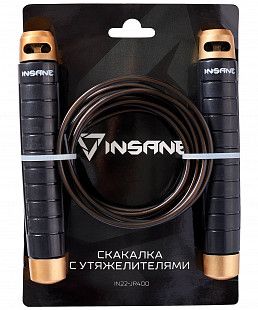 Скакалка Insane IN22-JR400 с утяжелителями ПВХ black