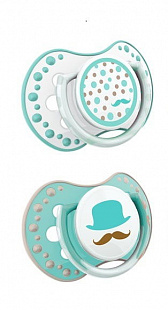 Набор Lovi Retro Baby Пустышка силиконовая 3-6 мес 2шт + Держатель 0147 Boy