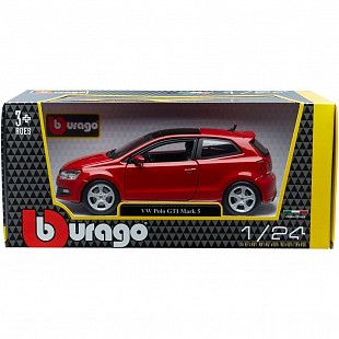 Модель автомобиля Bburago 1:24 Volkswagen Polo GTI Mark 5 (18-21059) red