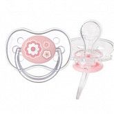 Пустышка Canpol babies Newborn Baby Силиконовая Круглая 18+ мес. с колпачком (22/564) pink