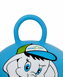 Мяч-попрыгун, для фитнеса (фитбол) Starfit Слоненок с ручкой GB-401 45 см blue