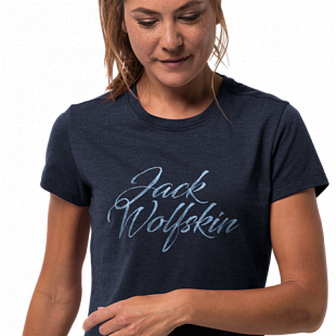 Футболка женская Jack Wolfskin Brand T W midnight blue