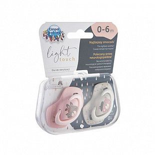 Пустышка Canpol babies Bonjour Paris Силиконовая Симметричная 0-6 мес., 2 шт. (22/647_pin) pink