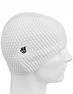 Шапочка для бассейна (плавания) женская Mad Wave Bubble white