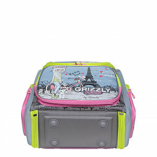 Рюкзак школьный GRIZZLY RAr-080-10 /1 light blue/pink/grey