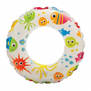 Круг надувной для плавания Intex Lively Print 59230NP Jellyfish and Fish