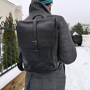 Кожаный рюкзак Polar 9201 black