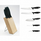 Набор ножей Essential Fiskars 5 шт. с деревянным блоком 1023782