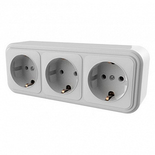Розетка 3-ая Юпитер Стандарт RA16-365-Б white JP7410-10