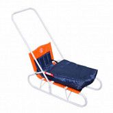 Санки детские складные Дэми с переставным толкателем blue