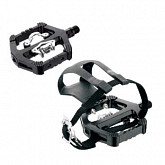 Педали Spine Bike контактные MTB двусторонние black