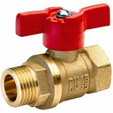 Кран шаровый Баз 1/2" наружная-внутренняя резьба бабочка PN1,6 МПа 11Б27п1 А31/1 ЦРБ0139