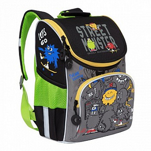 Рюкзак школьный GRIZZLY RA-972-5 /1 black/grey