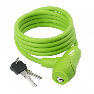 Велозамок силиконовый M-WAVE, 8х1500мм автоматический, green 5-231015