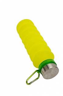 Бутылка для воды Bradex силиконовая складная с крышкой и карабином TK 0271