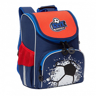 Рюкзак школьный с мешком GRIZZLY RAm-185-1 / blue/red