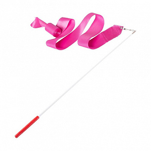 Лента для художественной гимнастики Amely 6 м с палочкой 56 см AGR-201 pink
