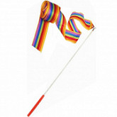 Лента для художественной гимнастики Amely AGR-201 6 м с палочкой Rainbow
