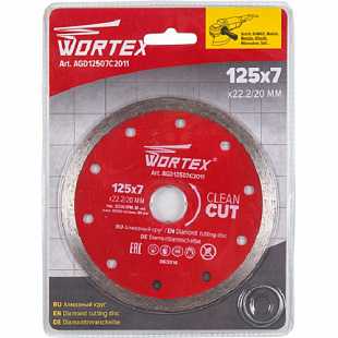 Алмазный круг Wortex 125х22 мм по керамике сплошной AGD12507C2011