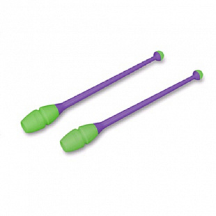 Булавы для художественной гимнастики Indigo вставляющиеся 41 см purple/lime