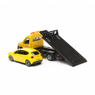 Масштабная модель автомобиля Bburago Street Fire Эвакуатор и Alfa Romeo MiTo 1:43 (18-31400) Black/Yellow