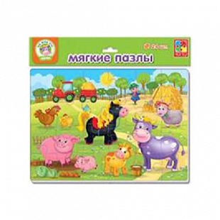 Игра настольная Vladi Toys Мягкие пазлы А4 Ферма VT1102-14