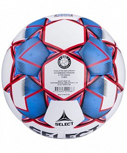 Мяч футбольный Select Super League АМФР FIFA №4 1000417 white/blue/red