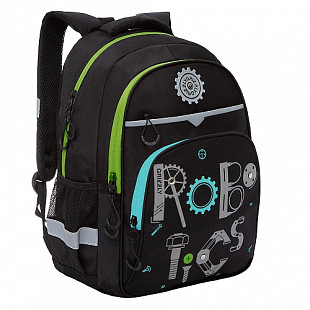 Рюкзак школьный GRIZZLY RB-157-1	 /2 black/light green