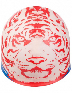 Шапочка для бассейна (плавания) взрослая Mad Wave MALAYSIA blue/red/white