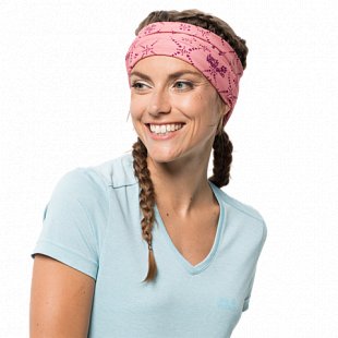 Повязка на голову Jack Wolfskin Decor Headgear rose quartz all over 1906851-7805